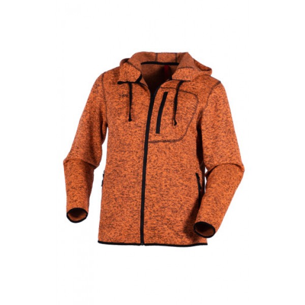 Куртка мужская с капюшоном трикотаж оранжевый меланж
